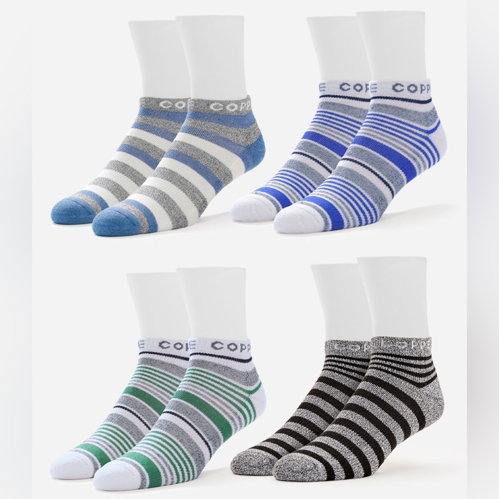 TOMMIE COPPER Men's ULTRATEMP Ankle Compression Socks - 4-Pack Size 9-11.5